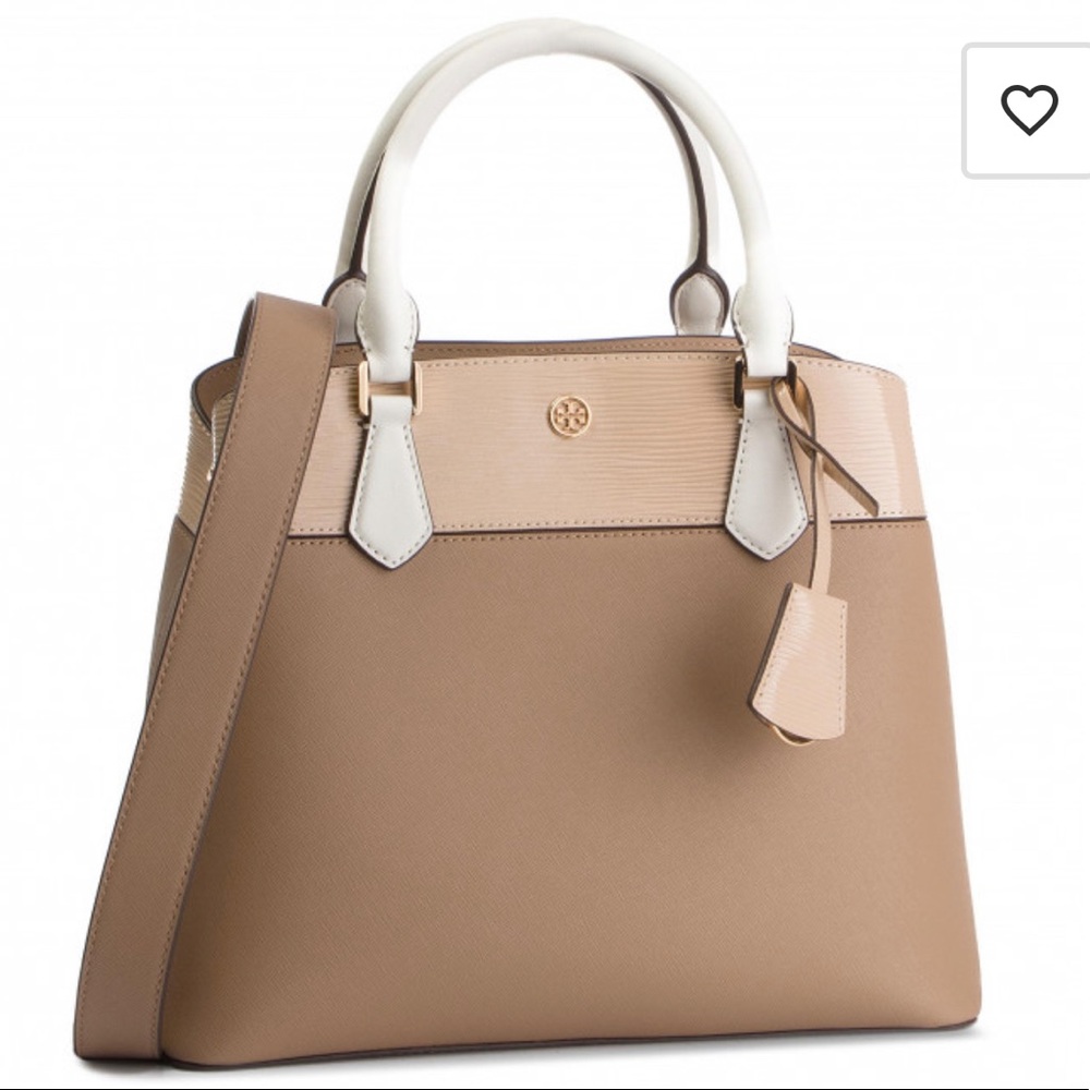 **SOLD**Tory Burch Almond/Natural handbag
